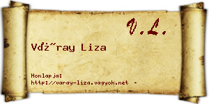 Váray Liza névjegykártya